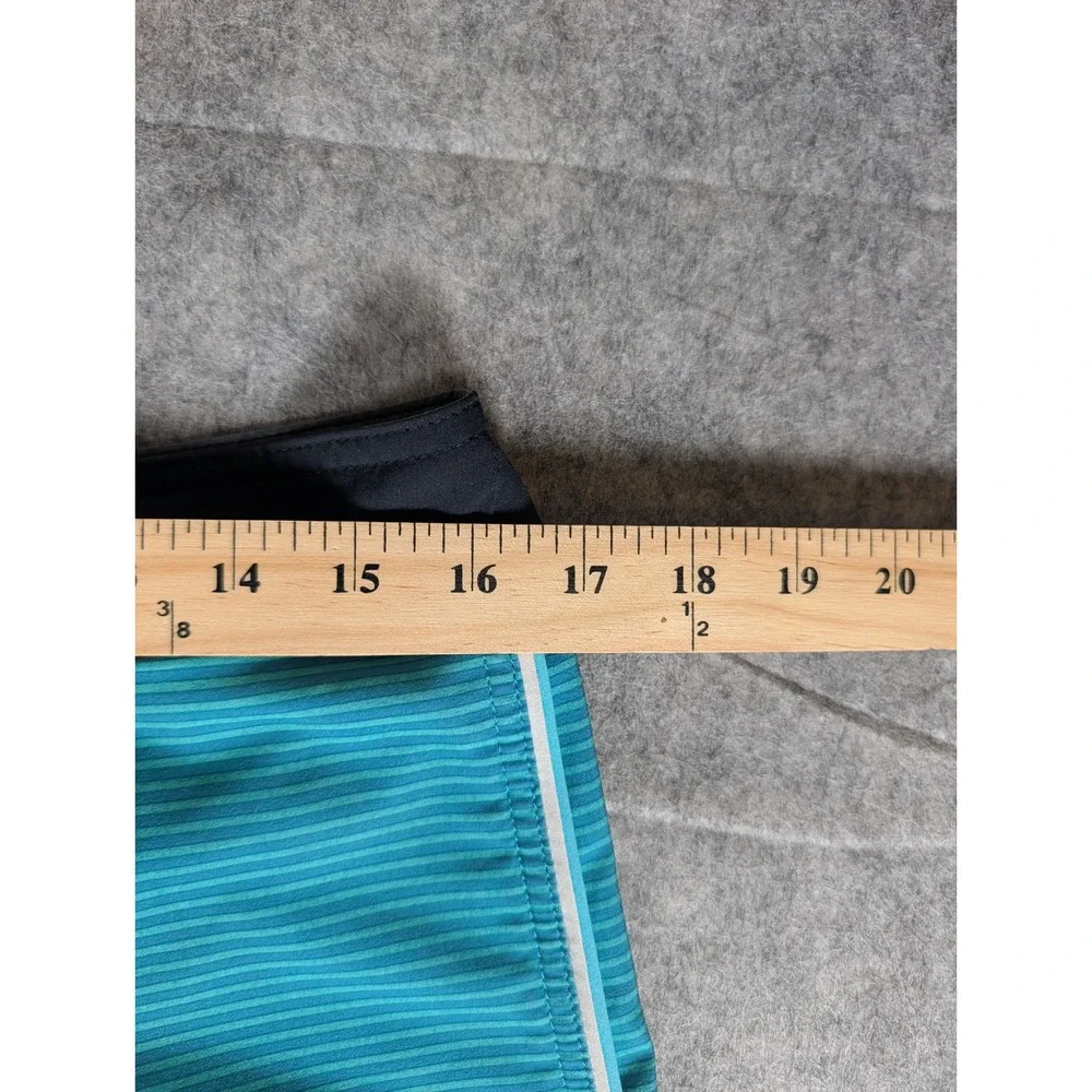 Quiksilver Highline Mens Board Shorts Teal Black Striped 4-Way Stretch